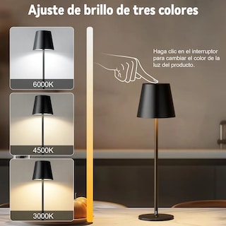 Foto 3 | Lámpara de Mesa Led Negro