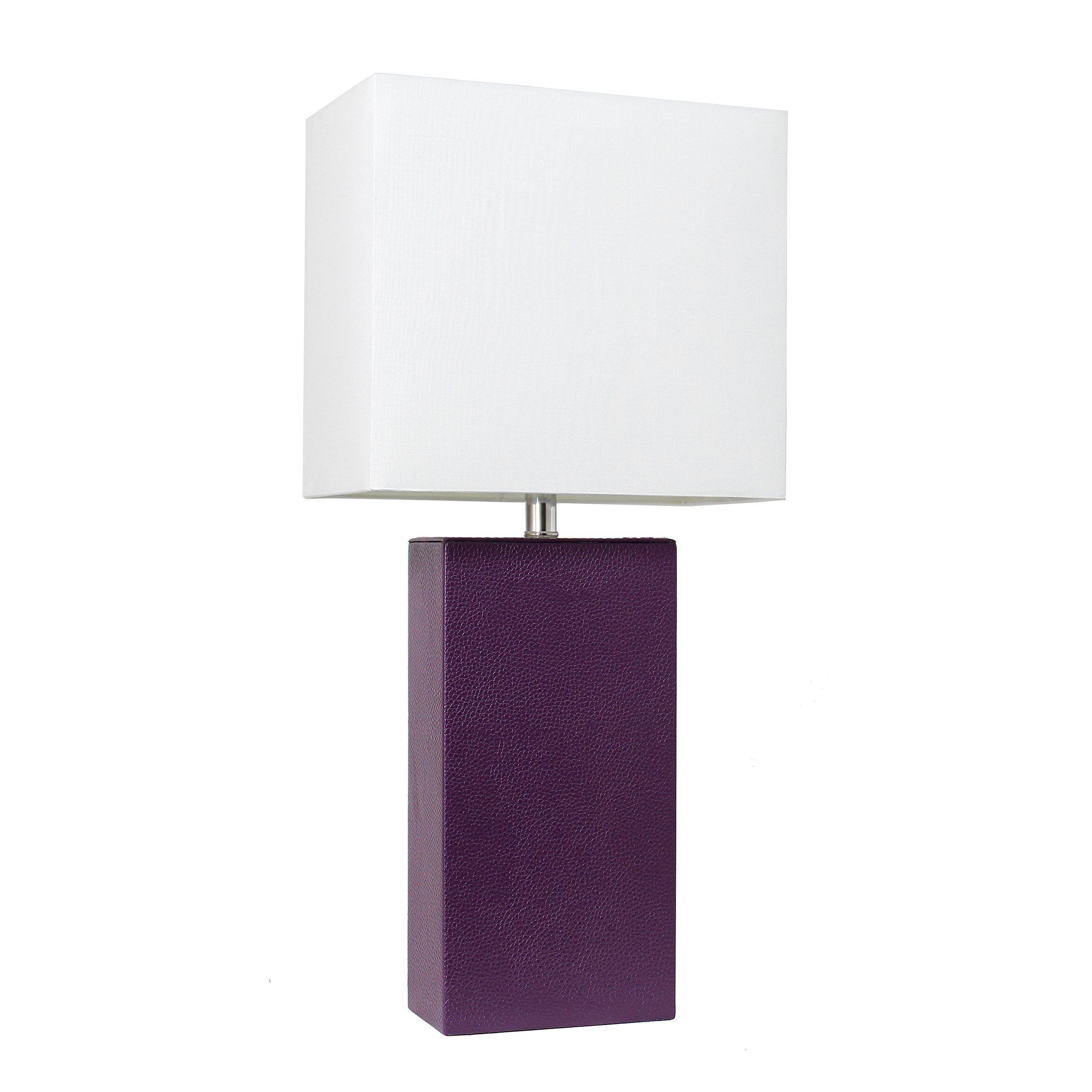 Foto 1 | Lámpara De Mesa Elegant Designs De Piel Moderna Con Pantalla Blanca - Venta Internacional.