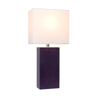 Foto 2 | Lámpara De Mesa Elegant Designs De Piel Moderna Con Pantalla Blanca - Venta Internacional.
