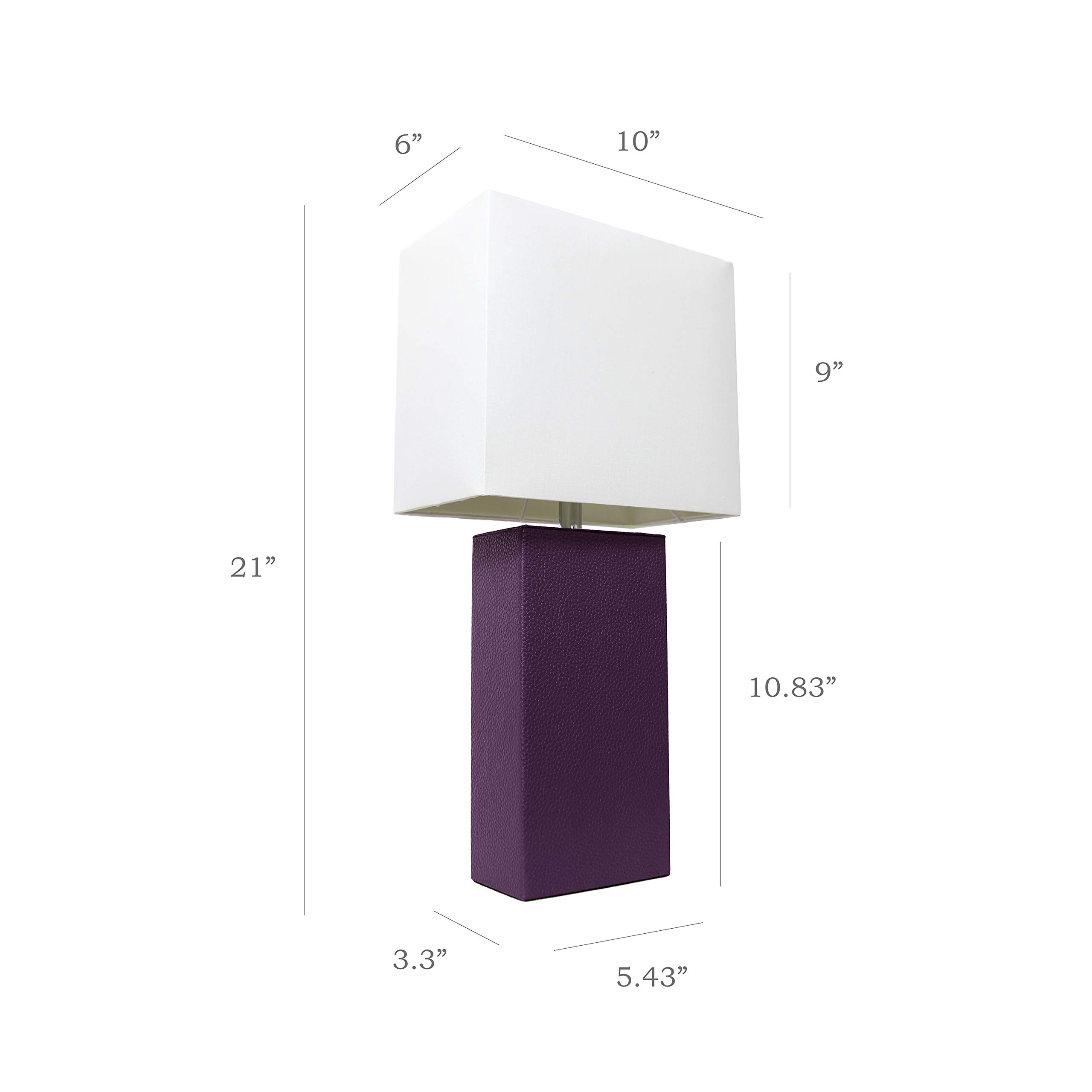 Foto 4 pulgar | Lámpara De Mesa Elegant Designs De Piel Moderna Con Pantalla Blanca - Venta Internacional.