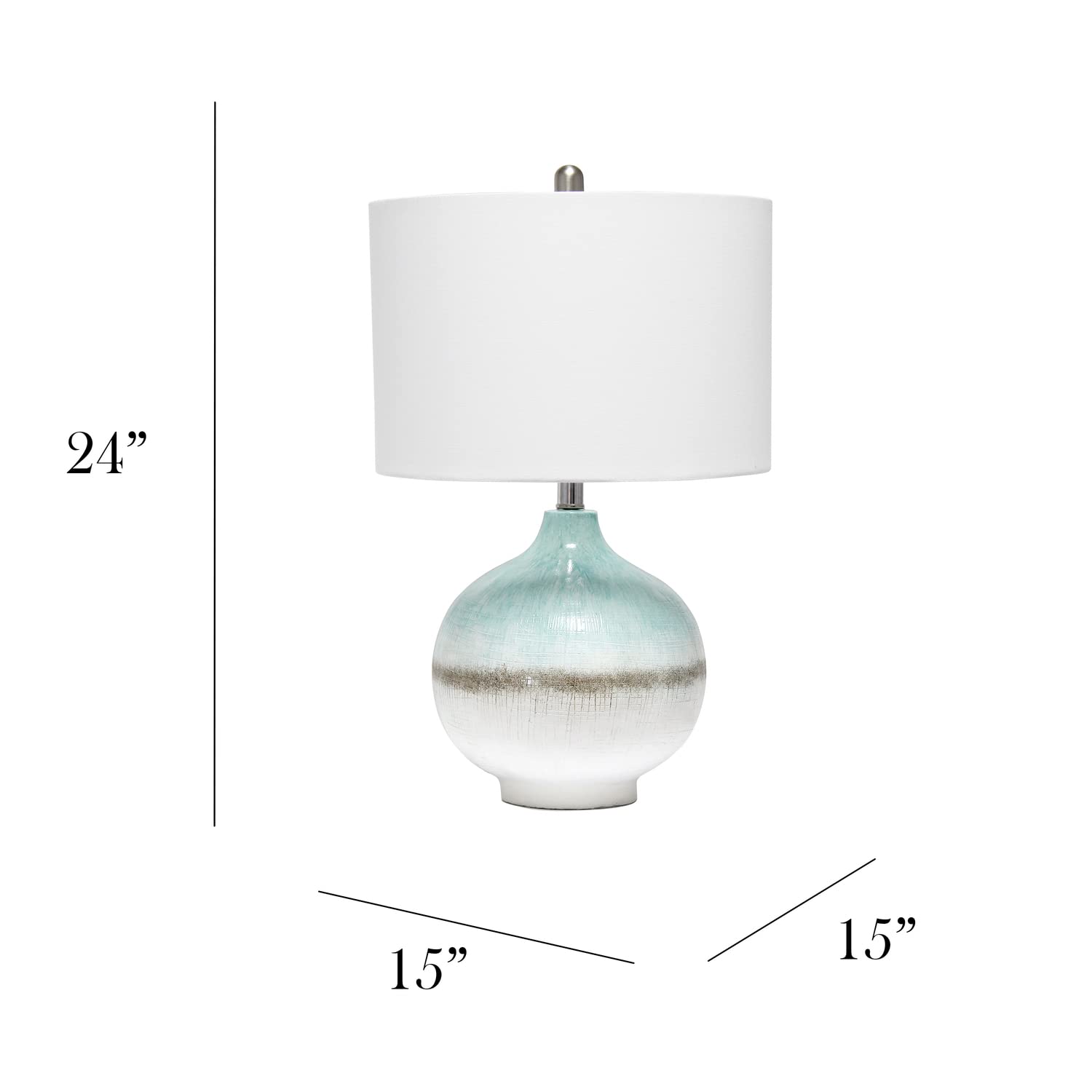 Foto 4 pulgar | Lámpara De Mesa Elegant Designs Lt2048-aqu Coastal Pottery Sea Glass - Venta Internacional.