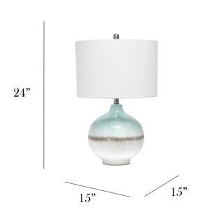 Foto 3 | Lámpara De Mesa Elegant Designs Lt2048-aqu Coastal Pottery Sea Glass - Venta Internacional.