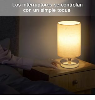 Foto 4 | Lámpara Xtellar Xtellar De Mesa Lino Y Metal E27 Led Buró Escritorio Noche