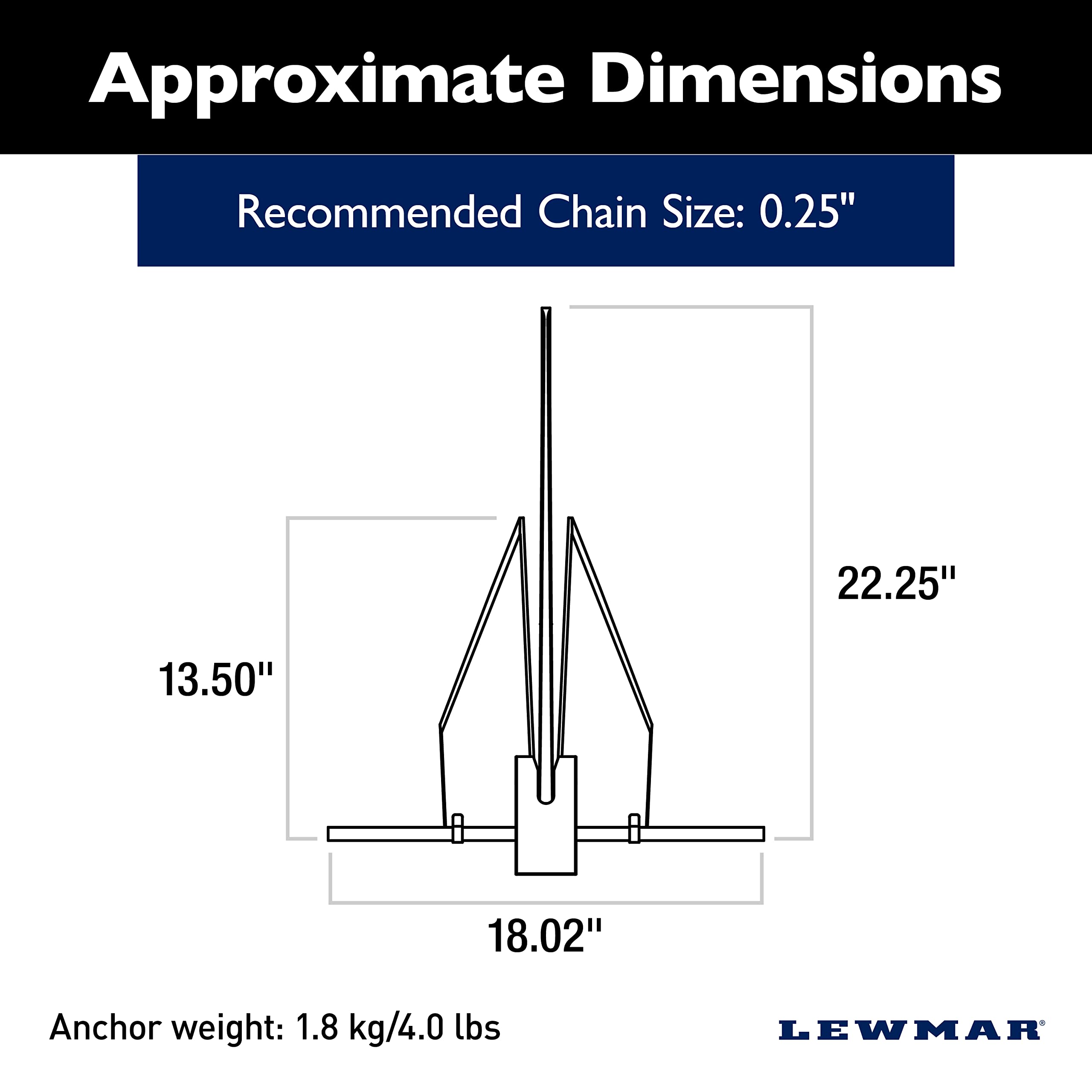 Foto 3 pulgar | Anchor Lewmar Lfx Fluke De Aluminio De 1,8 Kg Para Barcos De 4,9 A 8,2 M - Venta Internacional.