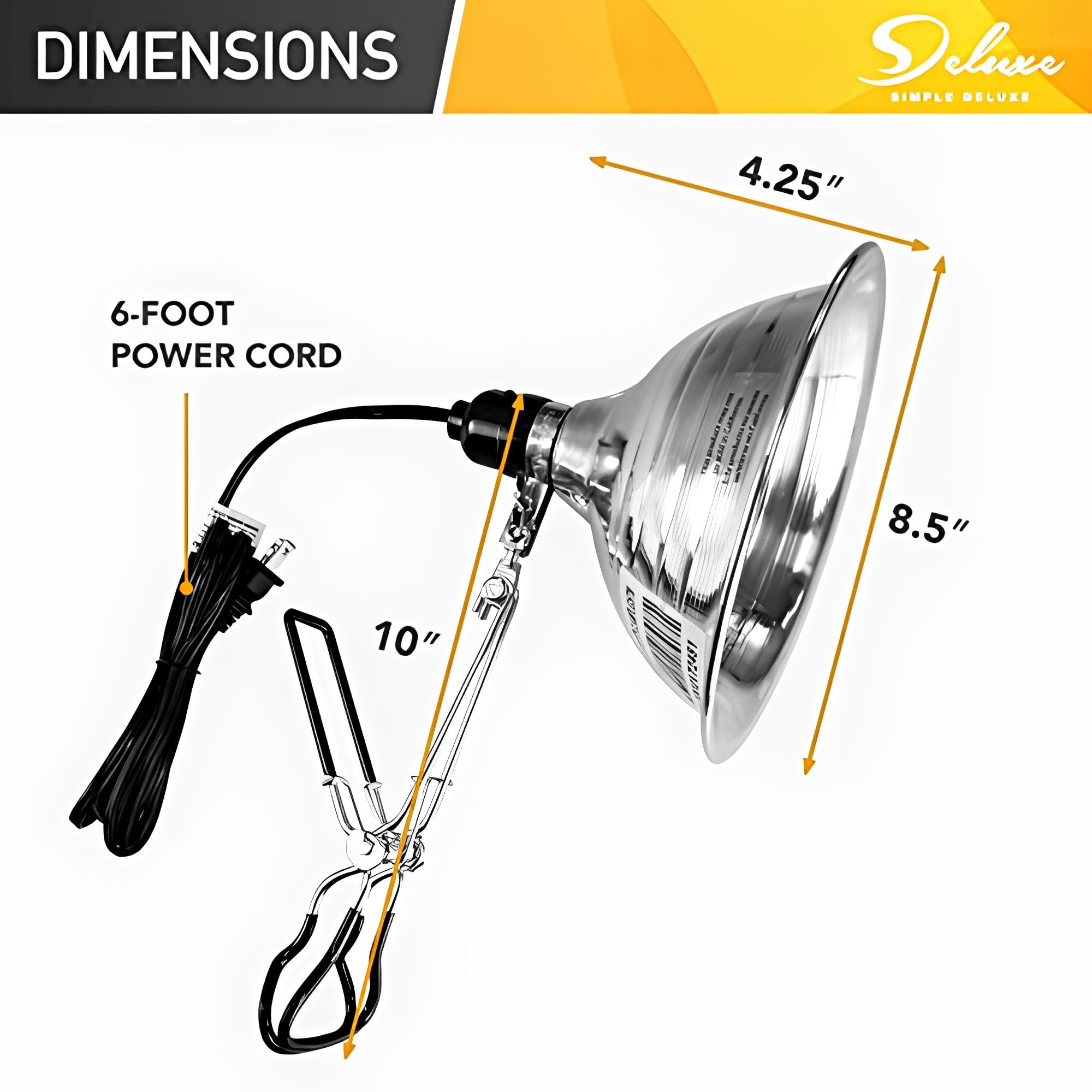 Foto 5 pulgar | Lámpara Clamp Simple Deluxe Tight Grip De 8.5 Pulgadas Con 150 W E26 - Venta Internacional.