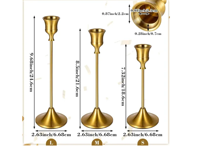 Foto 5 | Candelabros Vintage Xtellar  Dorados 6 Piezas