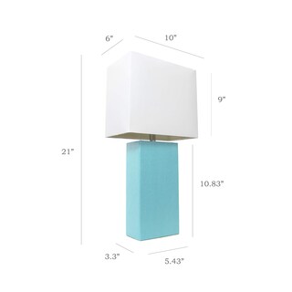 Foto 3 | Lámpara De Mesa Elegant Designs Lt1025-aqu Modern Leather - Venta Internacional.