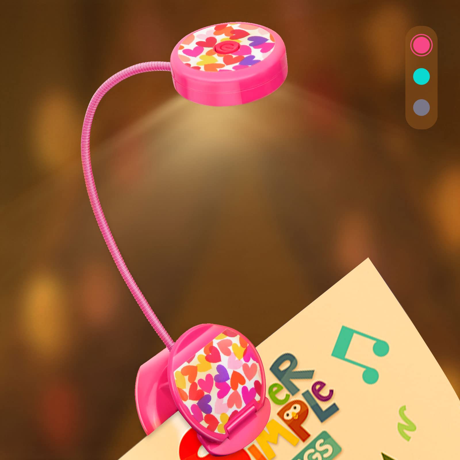 Foto 3 pulgar | Book Light Vekkia Cute - Clip-on Recargable Para El Cuidado De Los Ojos, Color Rosa - Venta Internacional.