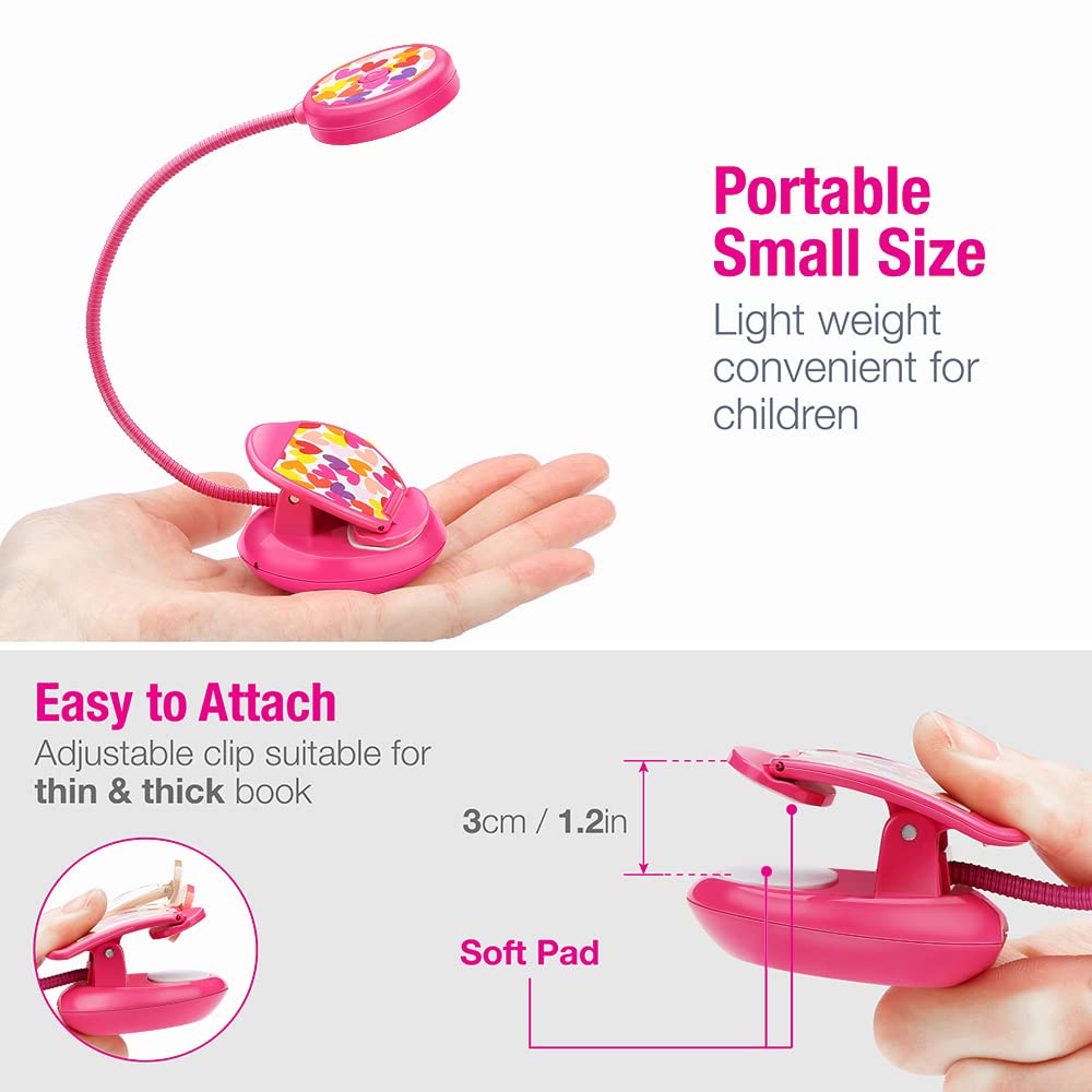 Foto 5 | Book Light Vekkia Cute - Clip-on Recargable Para El Cuidado De Los Ojos, Color Rosa - Venta Internacional.