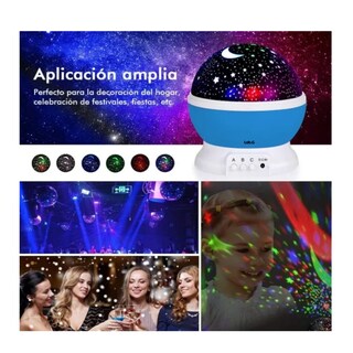 Foto 4 | Lampara Proyector Estrellas Luz Led Giratoria Lab.g Azul