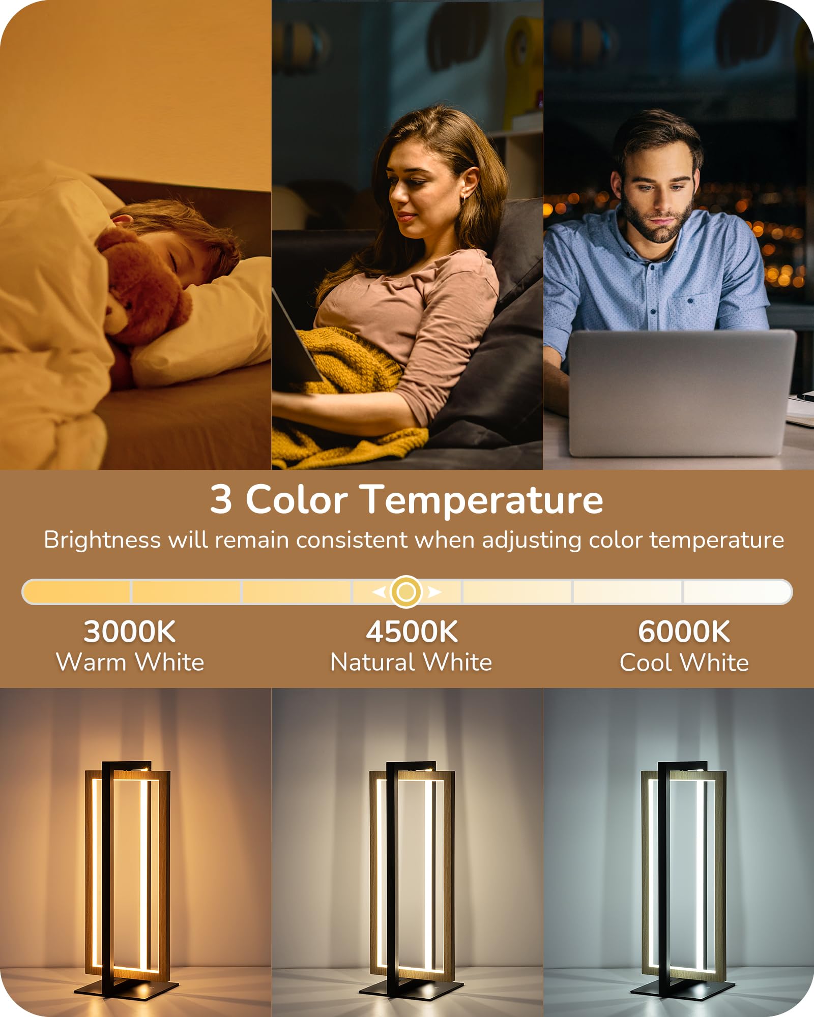 Foto 4 pulgar | Lámpara De Mesa Led Edishine, Sin Escalones, Regulable, 750 Lúmenes, 3 Colores - Venta Internacional.