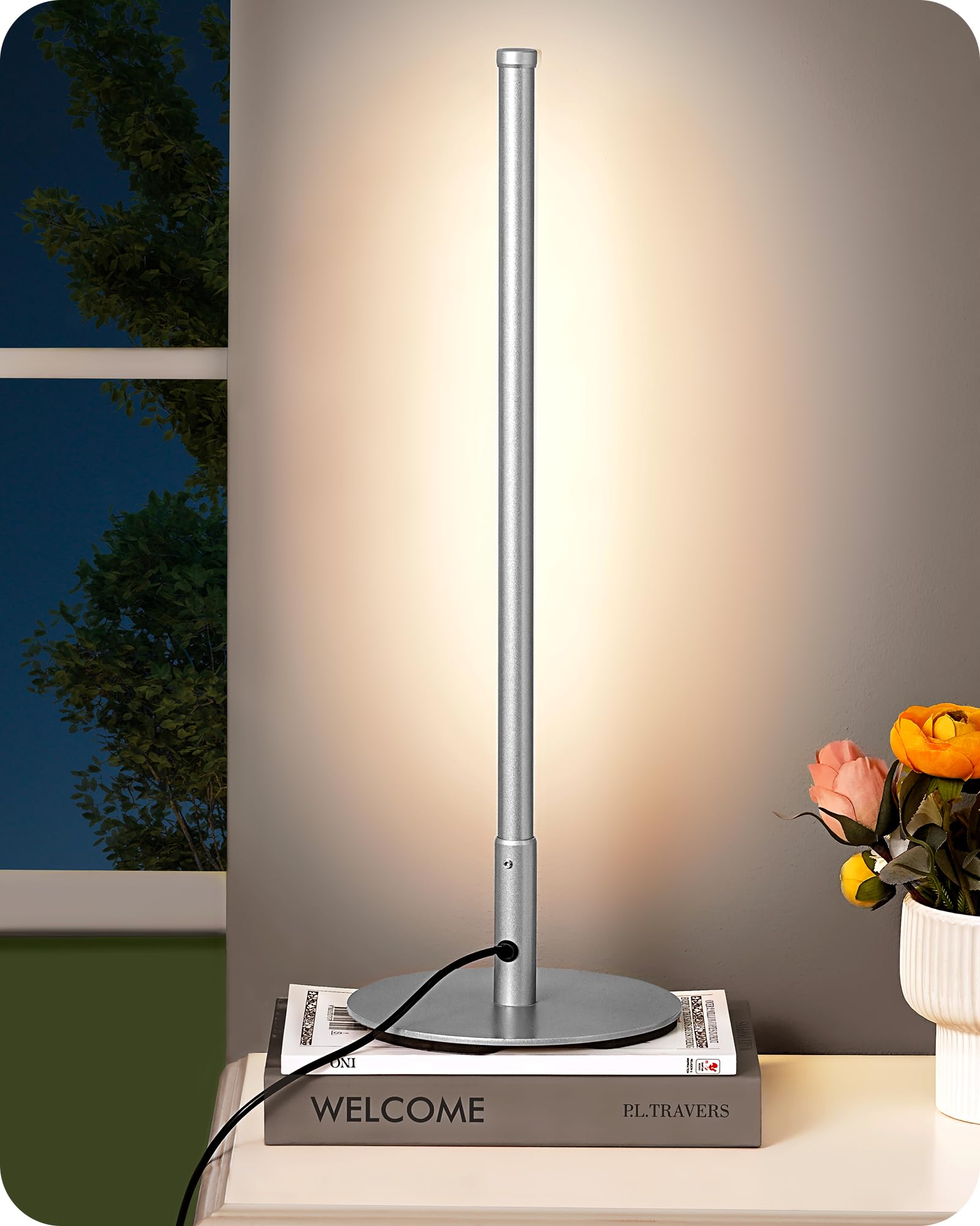 Foto 1 | Lámpara Led De Mesa Edishine, Mesita De Noche Minimalista, 6 W, Color Plateado - Venta Internacional.