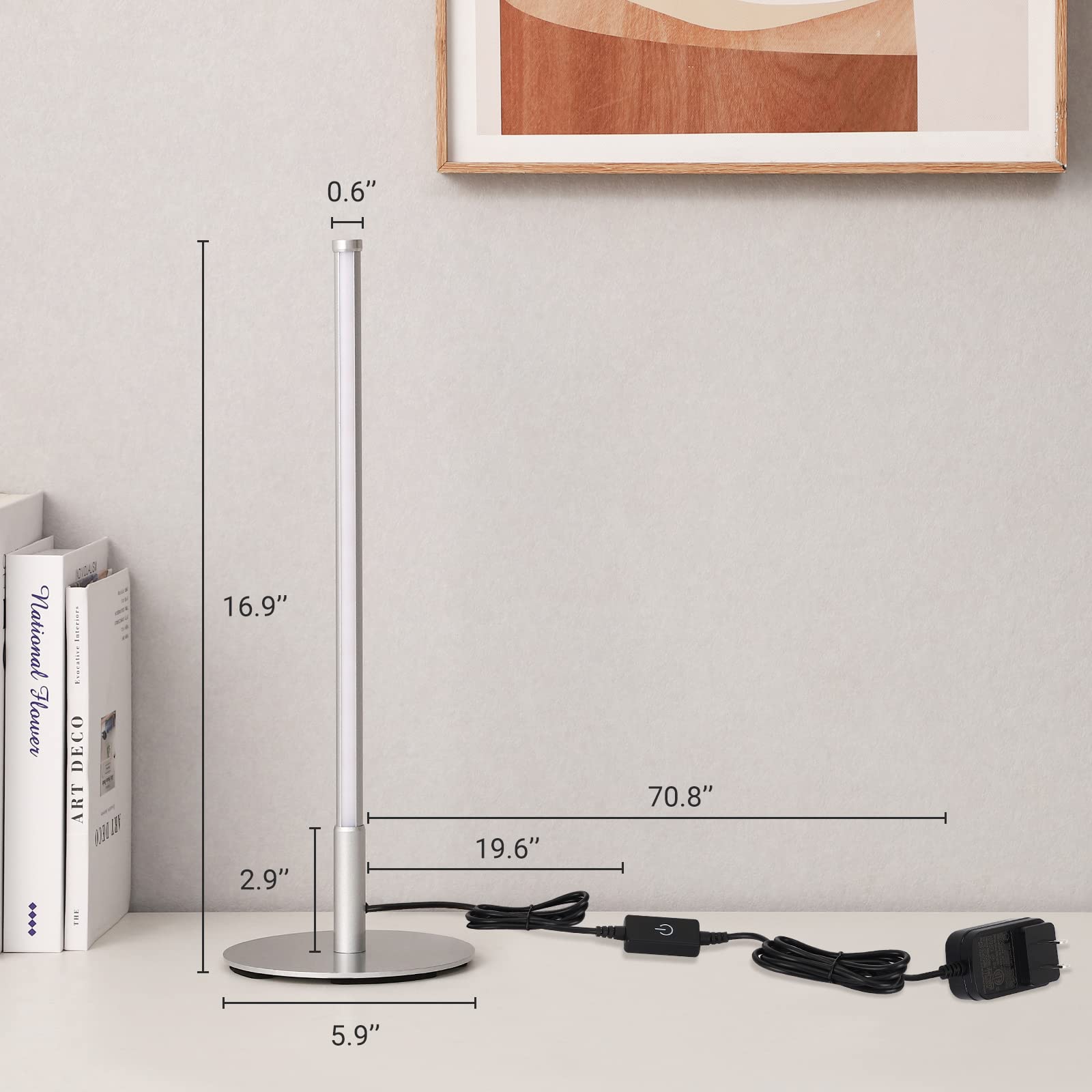 Foto 5 | Lámpara Led De Mesa Edishine, Mesita De Noche Minimalista, 6 W, Color Plateado - Venta Internacional.