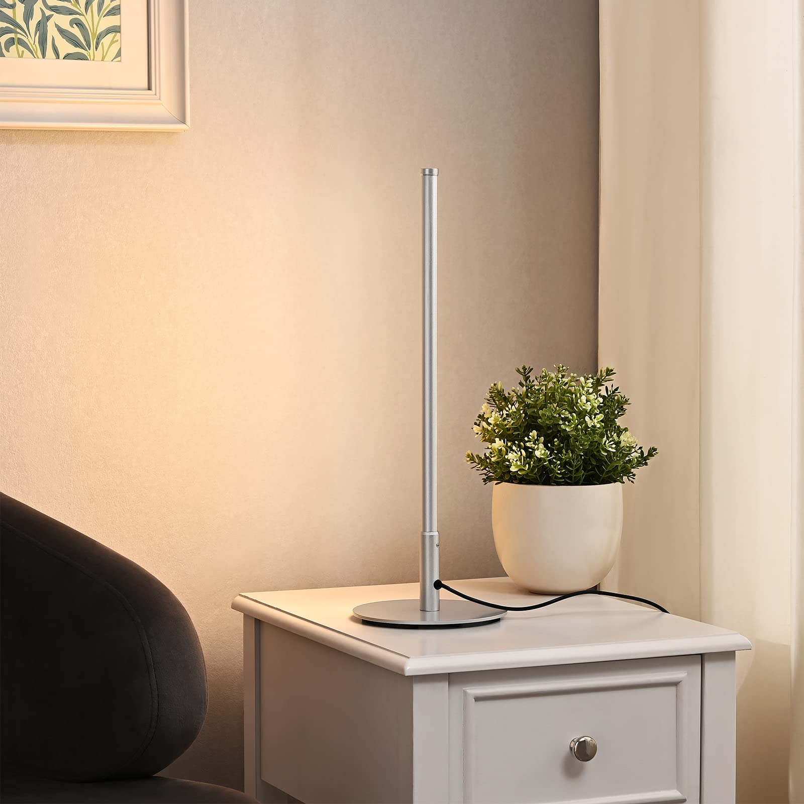 Foto 7 | Lámpara Led De Mesa Edishine, Mesita De Noche Minimalista, 6 W, Color Plateado - Venta Internacional.