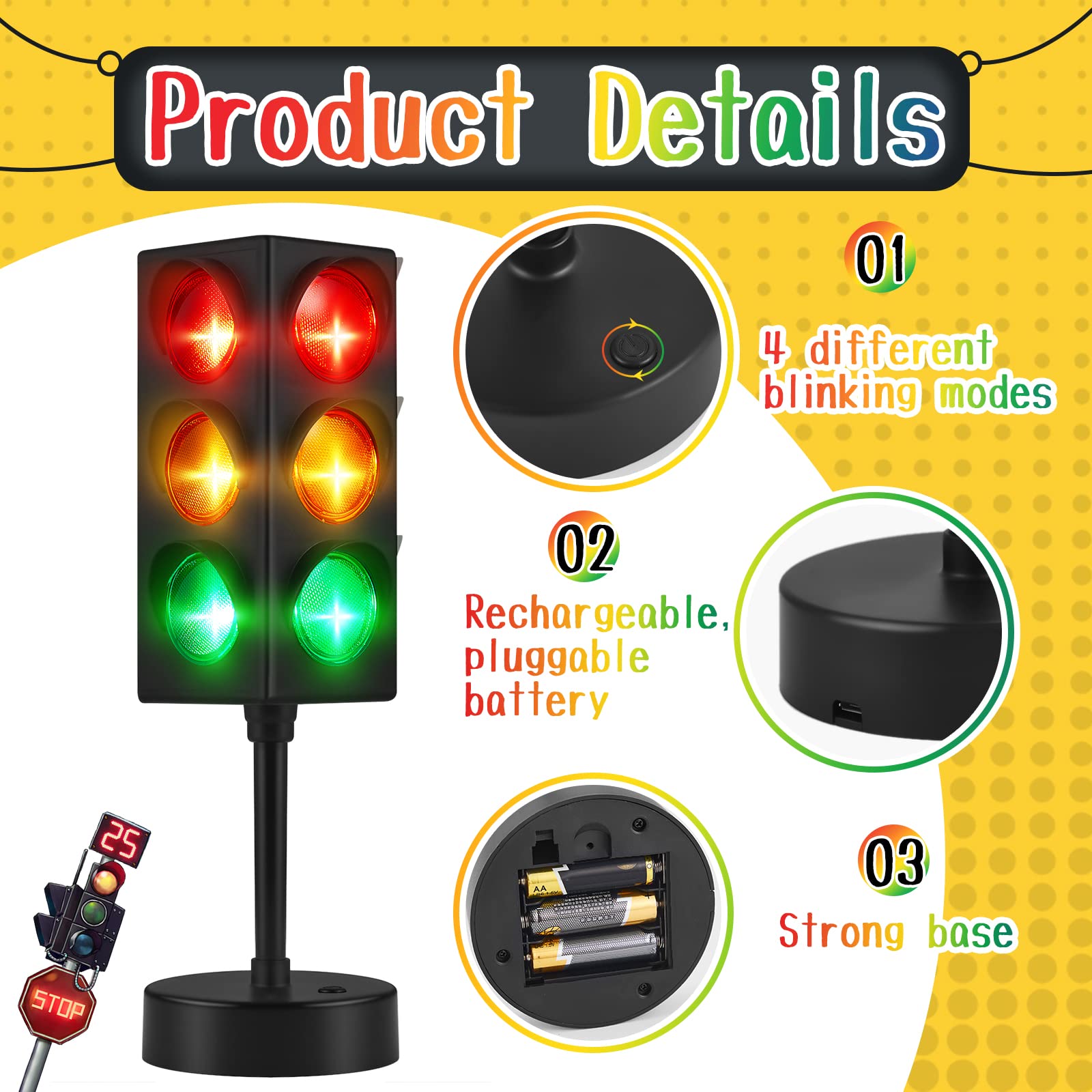 Foto 4 pulgar | Lámpara De Semáforo Yexiya Color Change De 28 Cm Con Usb, Paquete De 2 - Venta Internacional.