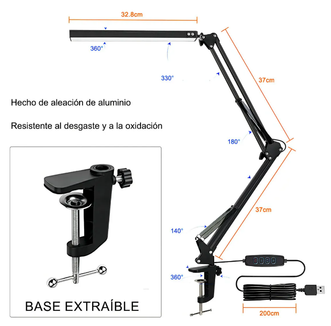 Foto 3 | Lámpara De Escritorio Xtellar Led Rotacional De 360 Grados De Alta Gama