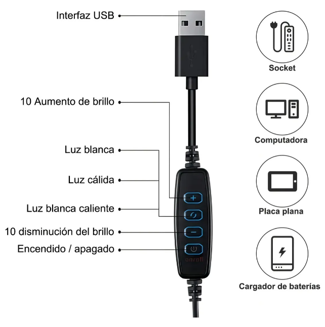 Foto 5 pulgar | Lámpara De Escritorio Xtellar Led Rotacional De 360 Grados De Alta Gama