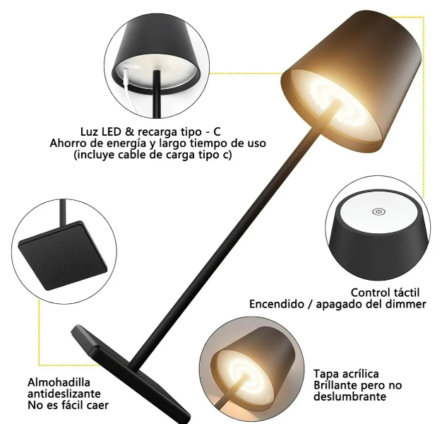 Foto 5 pulgar | Lámpara De Mesa Led Xtellar - Recargable, Ajustable, Portátil Y Resistente Al Agua