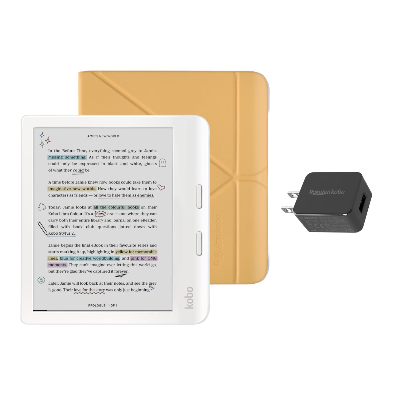 Foto 2 pulgar | Paquete De Ereader Kobo Libra En Color Blanco Con Funda De 32 Gb De Almacenamiento - Venta Internacional.