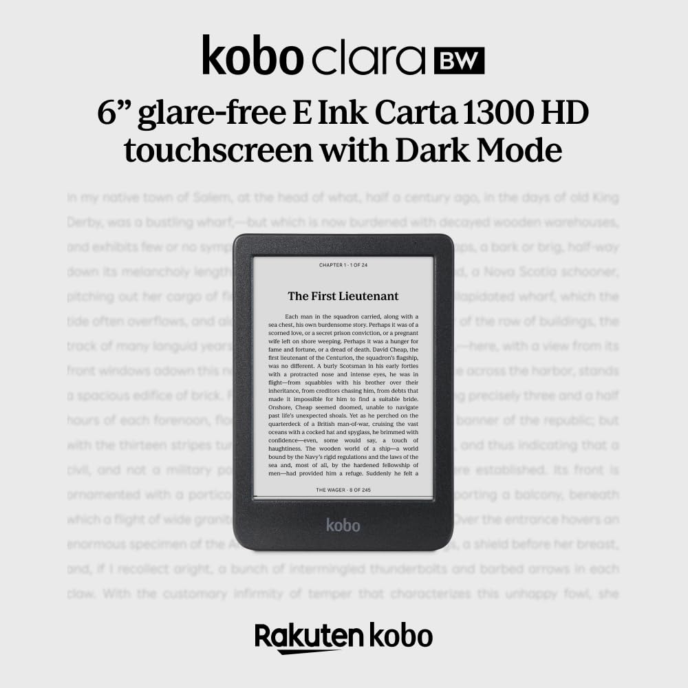 Foto 4 | Ereader Kobo Clara Bw De 6 Pulgadas, Antideslumbrante, Resistente Al Agua, 16 Gb, Negro - Venta Internacional.