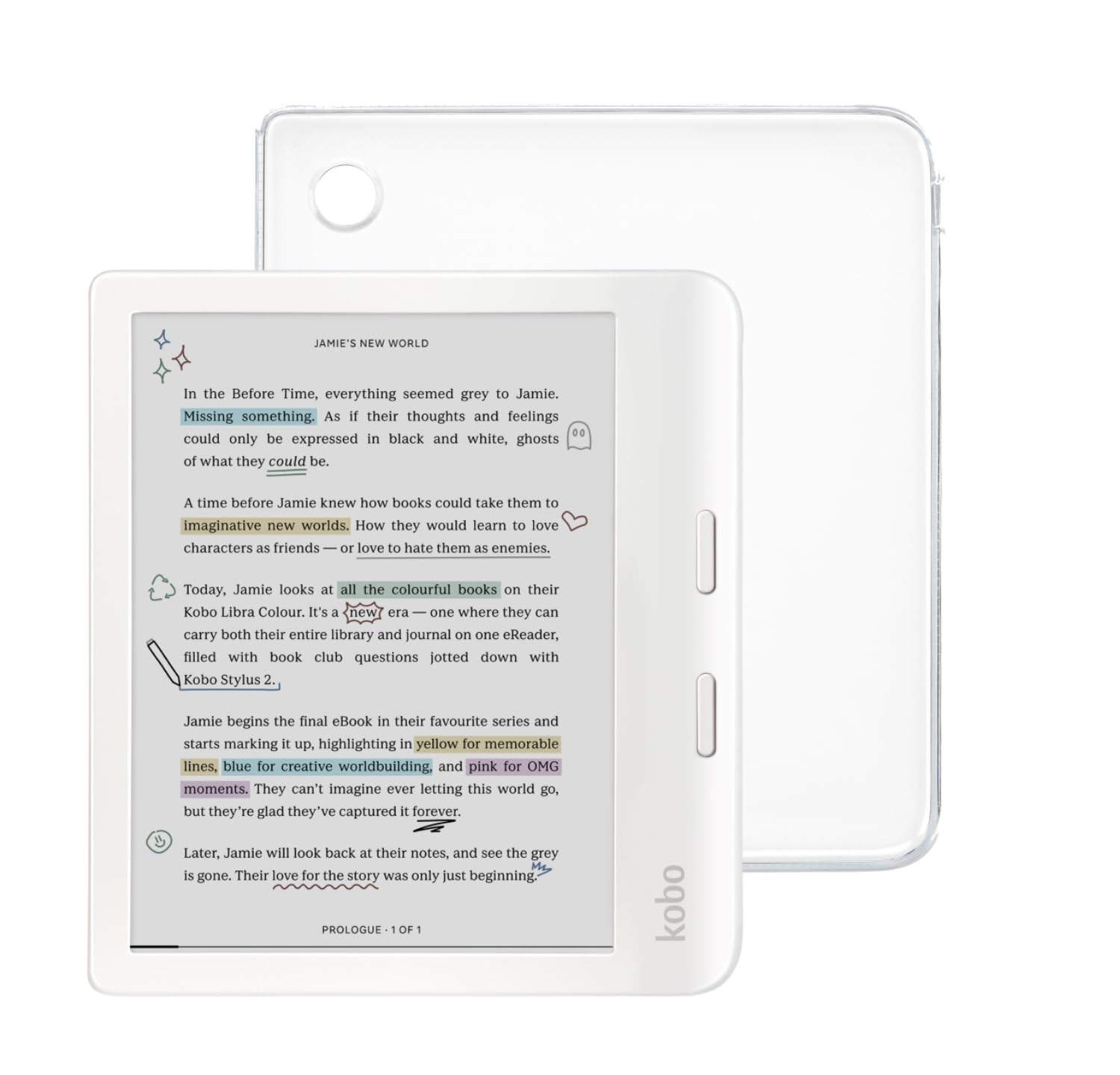 Foto 2 pulgar | Paquete De Ereader Kobo Libra En Color Blanco Con Funda Y 32 Gb De Almacenamiento - Venta Internacional.