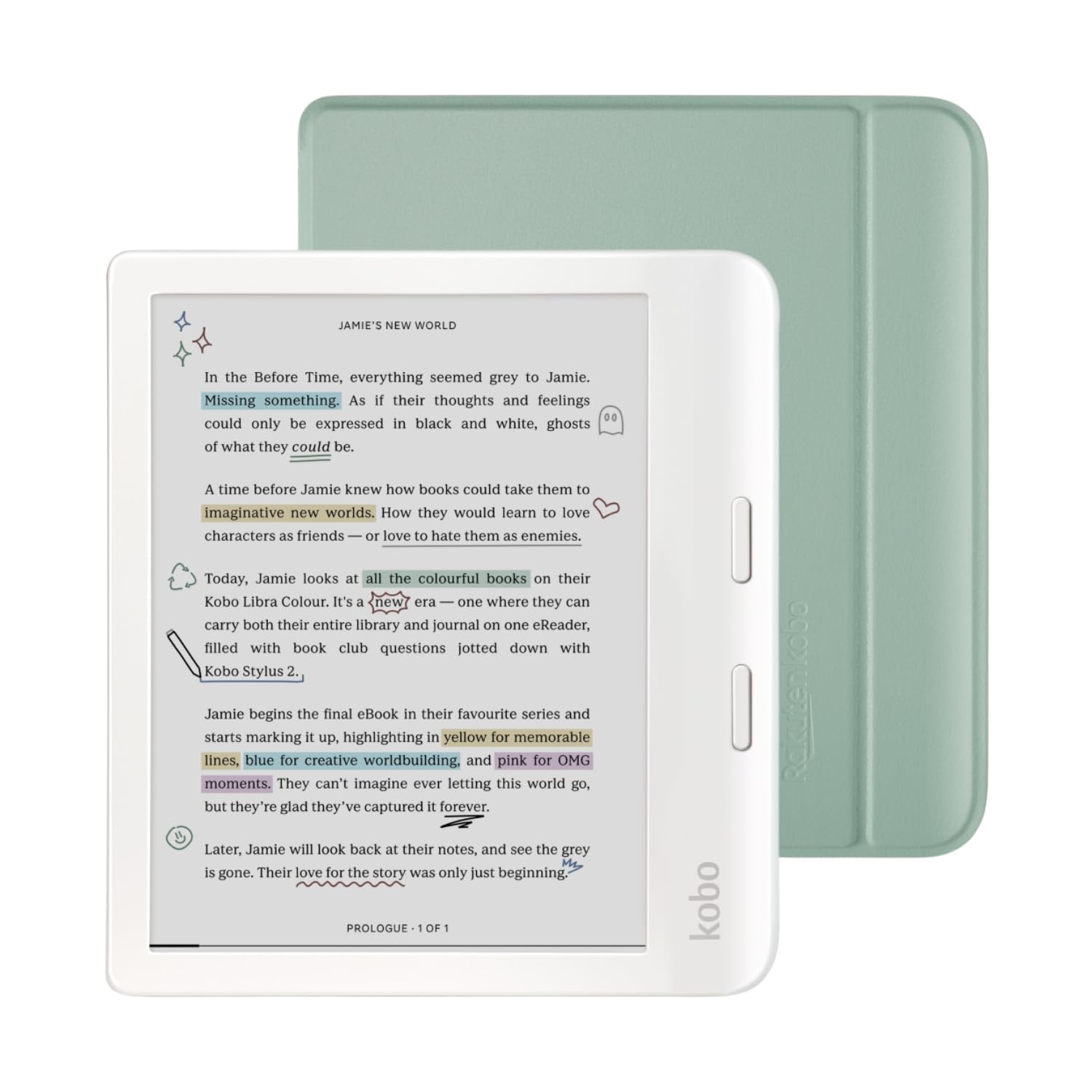 Foto 2 pulgar | Paquete De Ereader Kobo Libra En Color Blanco Con Funda De 32 Gb De Almacenamiento - Venta Internacional.