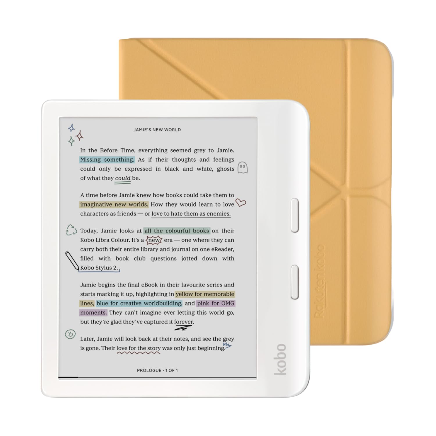 Foto 2 pulgar | Paquete De Ereader Kobo Libra En Color Blanco Con Funda De 32 Gb De Almacenamiento - Venta Internacional.