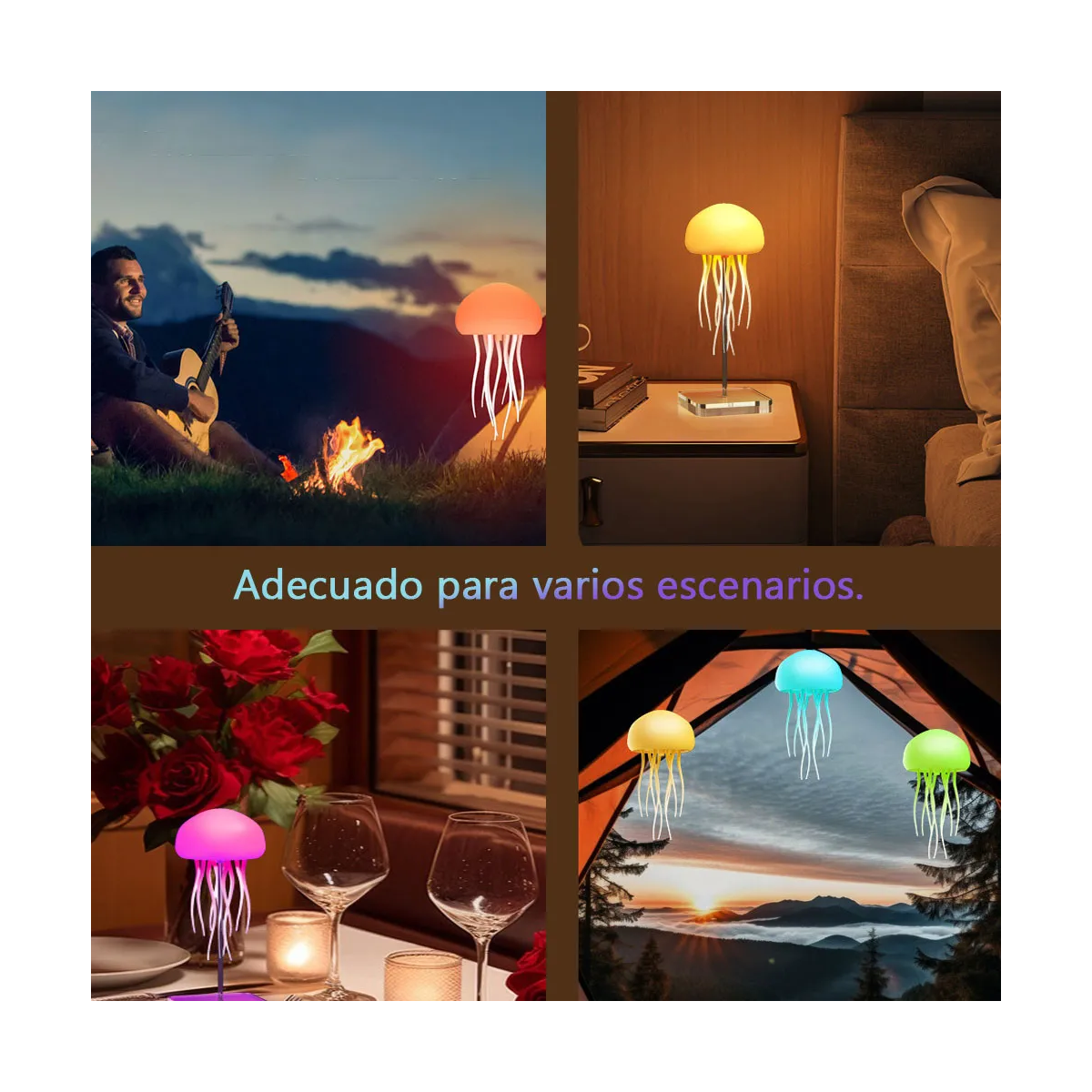 Foto 4 pulgar | Lámpara De Medusa Con Control De Sonido Luz Led Eo Safe Imports Esi-19913 Multicolor