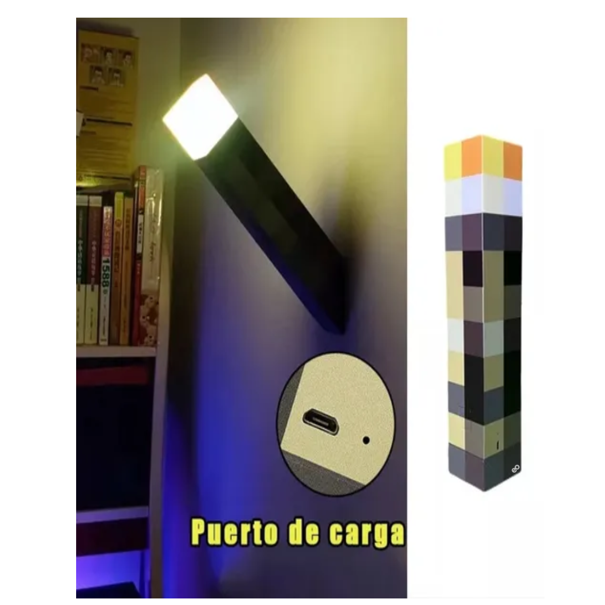 Foto 5 pulgar | Lampara De Antorcha Decorativo De Escritorio Led Recargable Eo Safe Imports Esi-19912 Multicolor