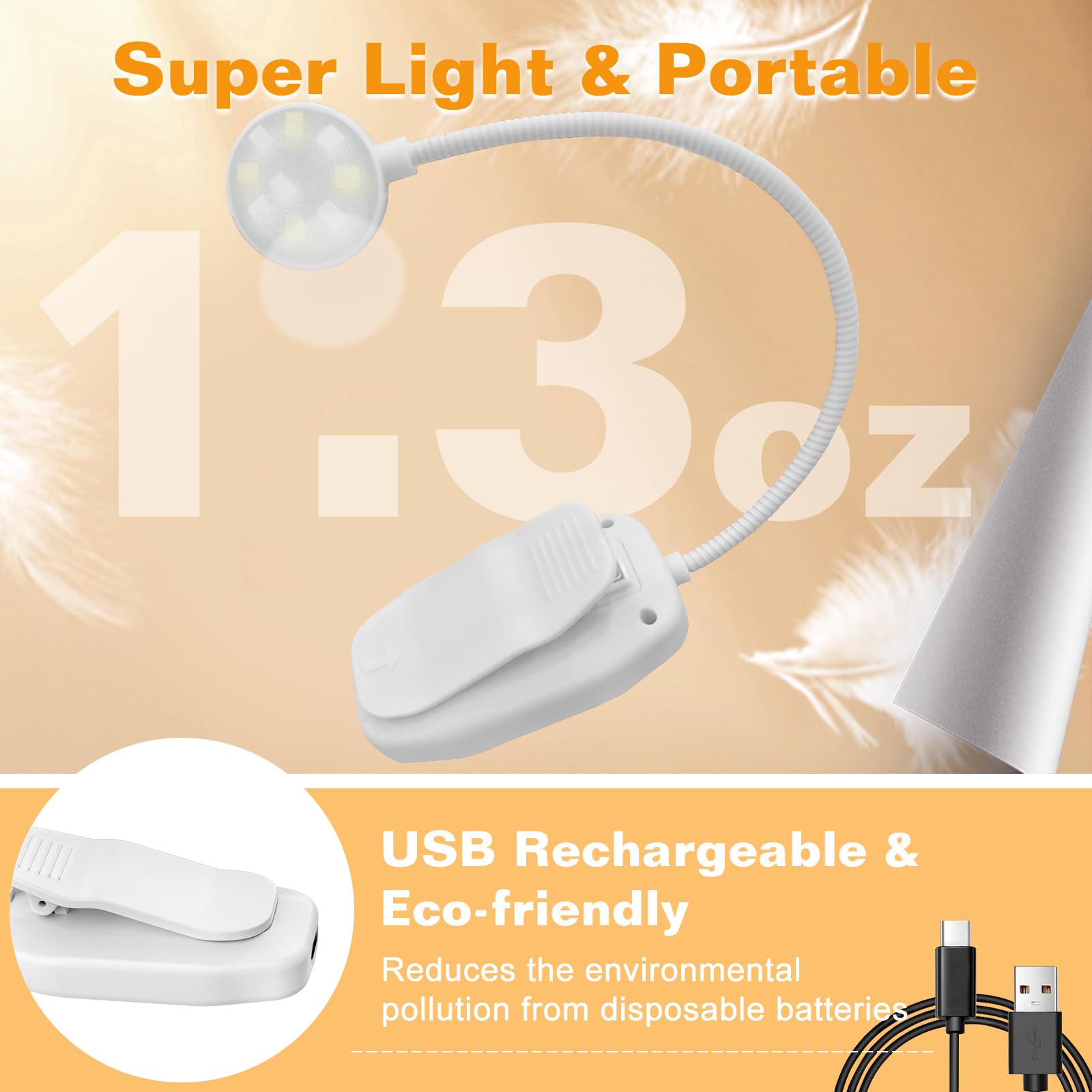 Foto 4 | Lámpara Recargable Para Lectura De Libros Ktebo 10 Led, 30 H De Autonomía - Venta Internacional.
