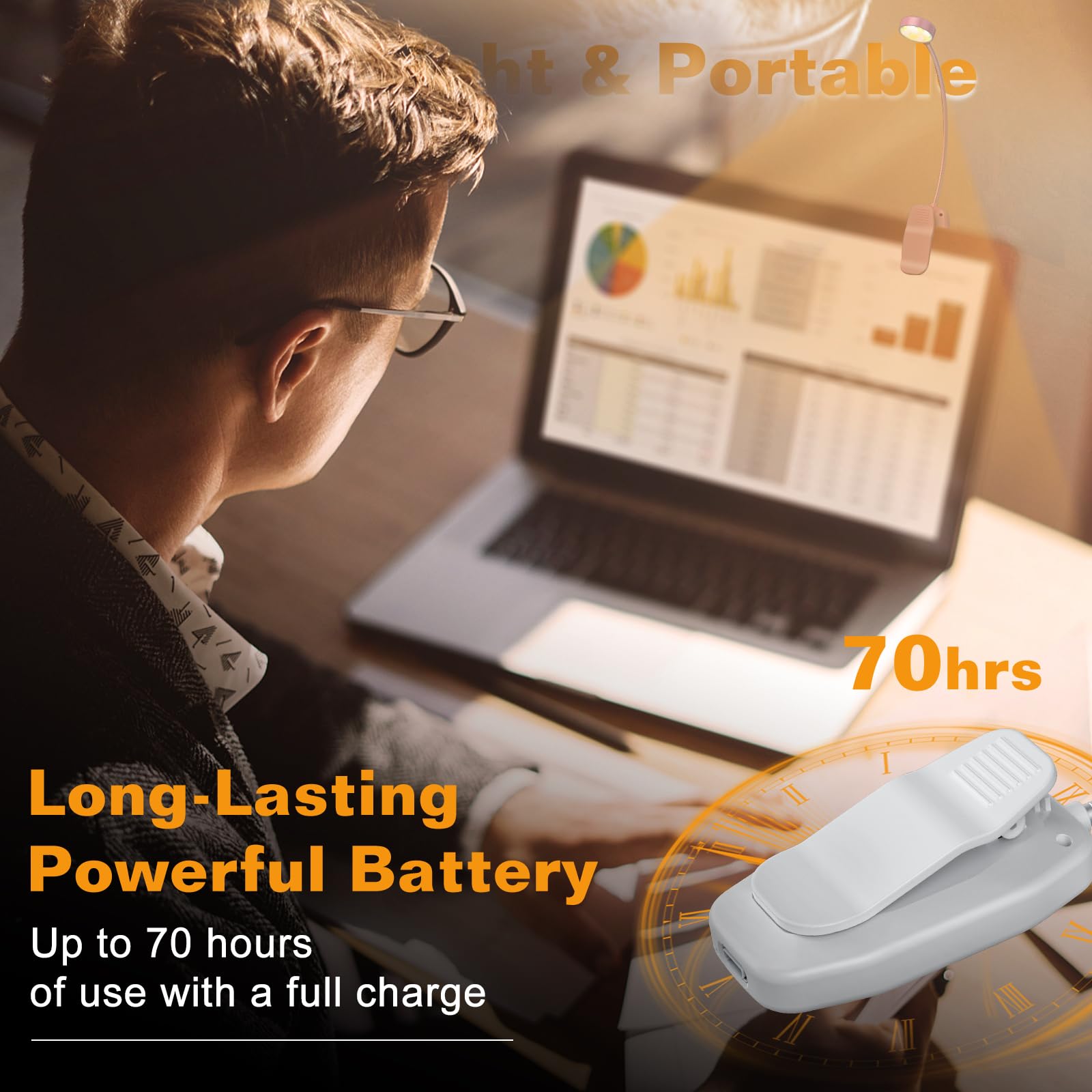 Foto 5 | Lámpara Recargable Para Lectura De Libros Ktebo 10 Led, 30 H De Autonomía - Venta Internacional.