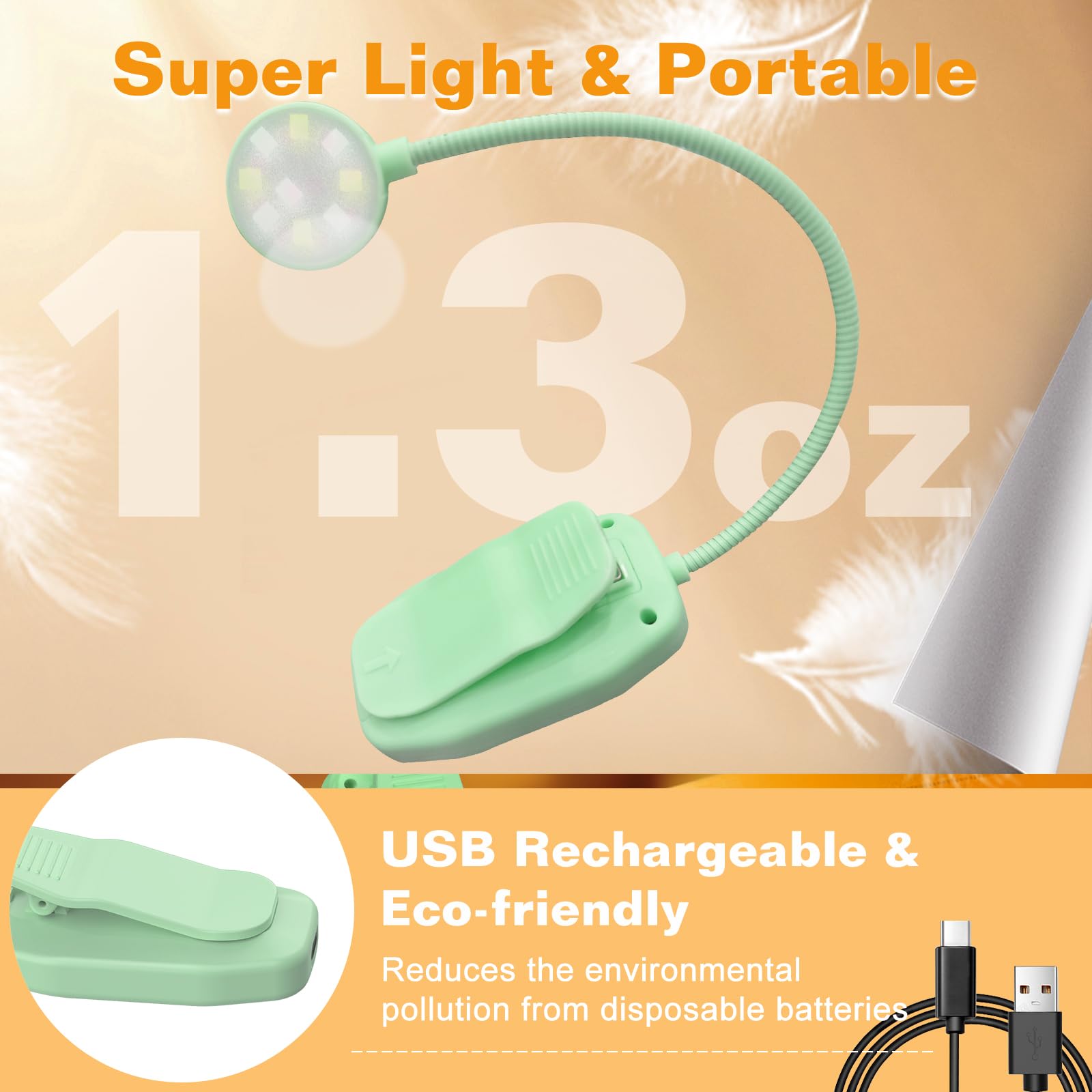 Foto 5 pulgar | Lámpara De Lectura De Libros Recargable Ktebo 10 Led Durante Más De 30 Horas - Venta Internacional.
