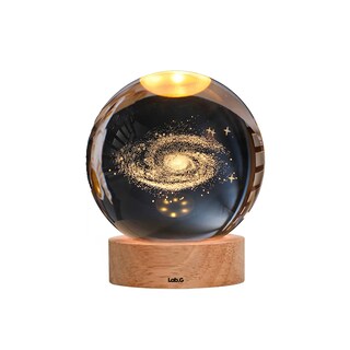 Foto 1 | Lámpara De Noche Luz Nocturna Bola De Cristal 3d Galaxia Nebulosa Lab.g Marrón