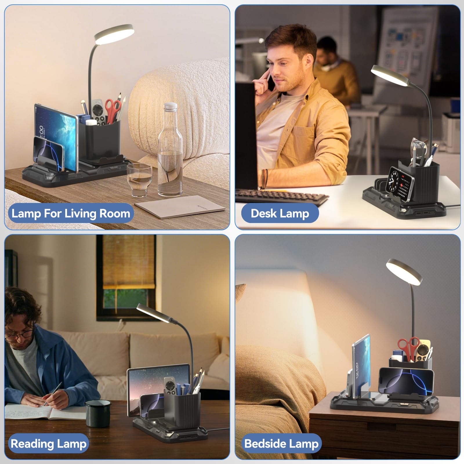 Foto 7 | Lámpara De Escritorio Kdd Con Puertos De Carga Usb A&c  Luz De Lectura - Venta Internacional.