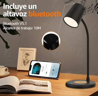 Foto 4 | Xtellar - Lámpara De Escritorio Multifuncional Premium 3-1 Con Altavoz Bluetooth Y Cargador Inalámbrico