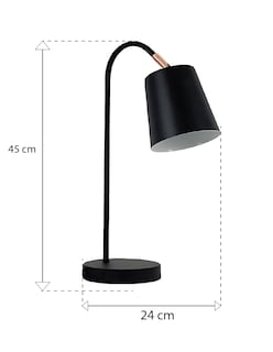 Foto 4 | Lámpara De Buró Con Apagador Color Negro | Base E27 | 45 Cm De Alto