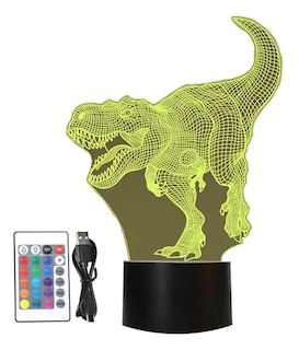 Foto 1 | Lampara De Noche 3d Led Acrílico De Dinosaurios De 16colores