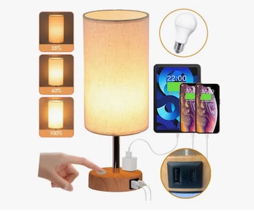 Foto 1 | Lámpara De Escritorio De Mesa Touch Con Foco Led Y Usb-c