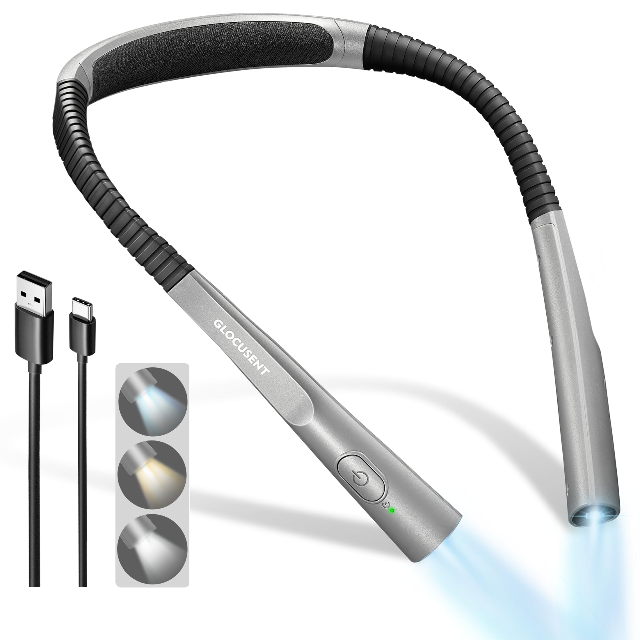 Foto 1 | Lámpara Led De Lectura Para Cuello Glocusent Mejorada  3 Colores  Recargable - Venta Internacional.
