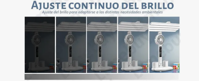 Foto 4 pulgar | 4 Cabezales Lámpara Led Escritorio Con Reloj Ventilador