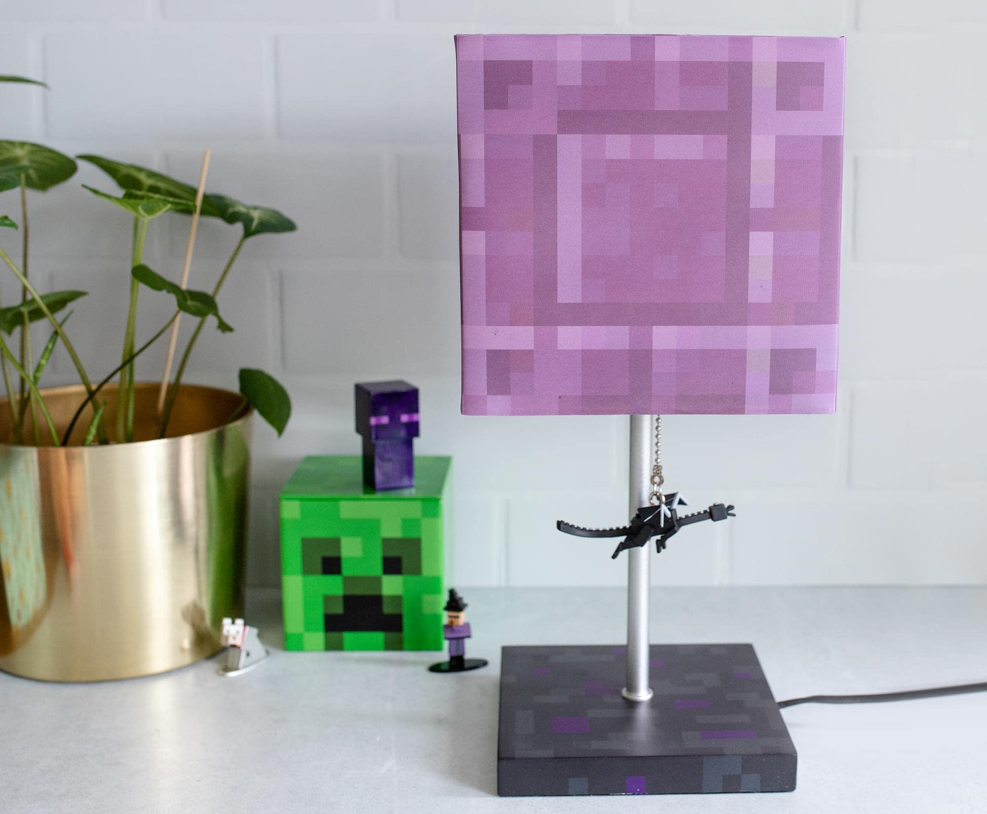 Foto 5 pulgar | Lámpara De Escritorio Minecraft Nether Portal Con Ender Dragon Pull - Venta Internacional.