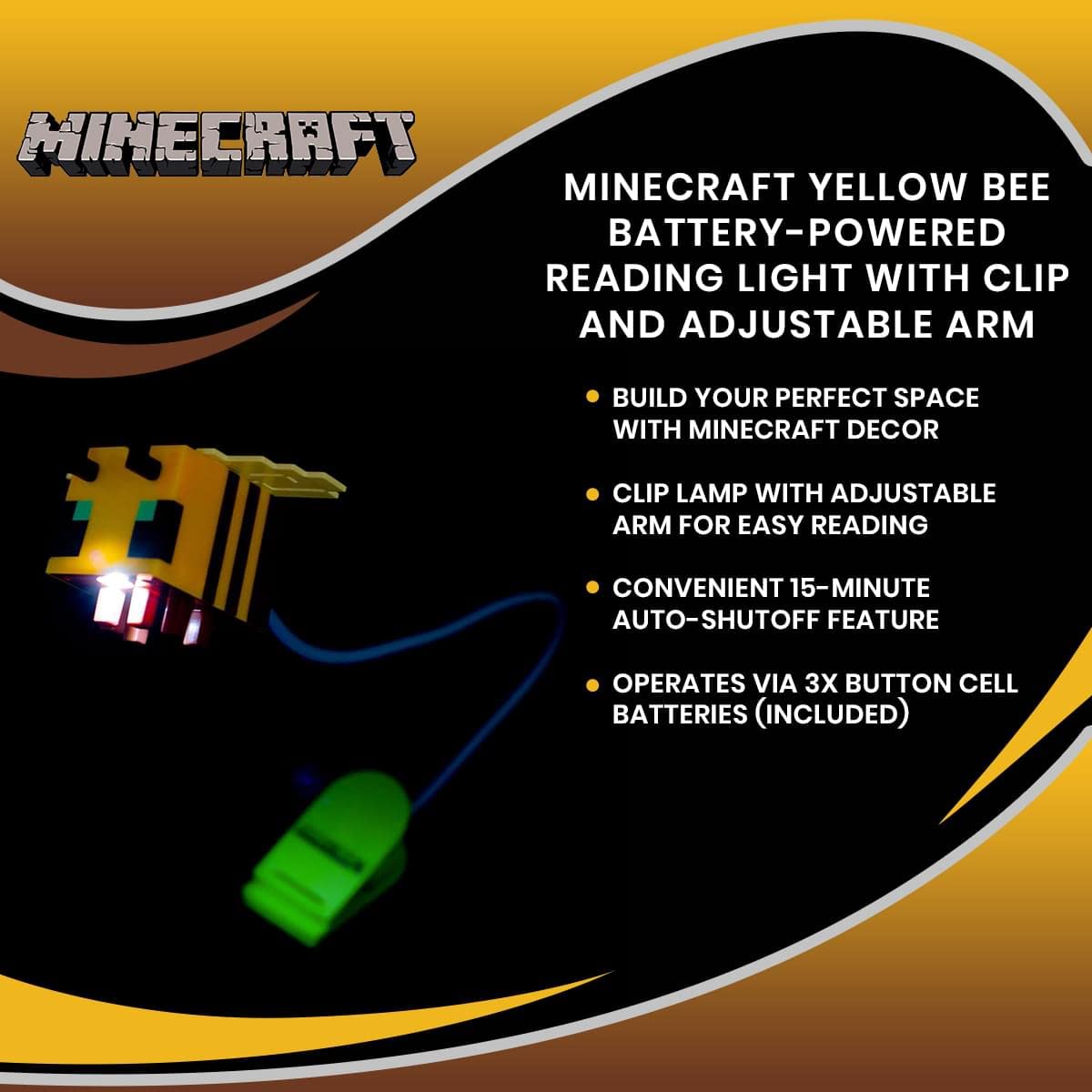 Foto 8 pulgar | Reading Light Minecraft Yellow Bee Funciona Con Pilas - Venta Internacional.