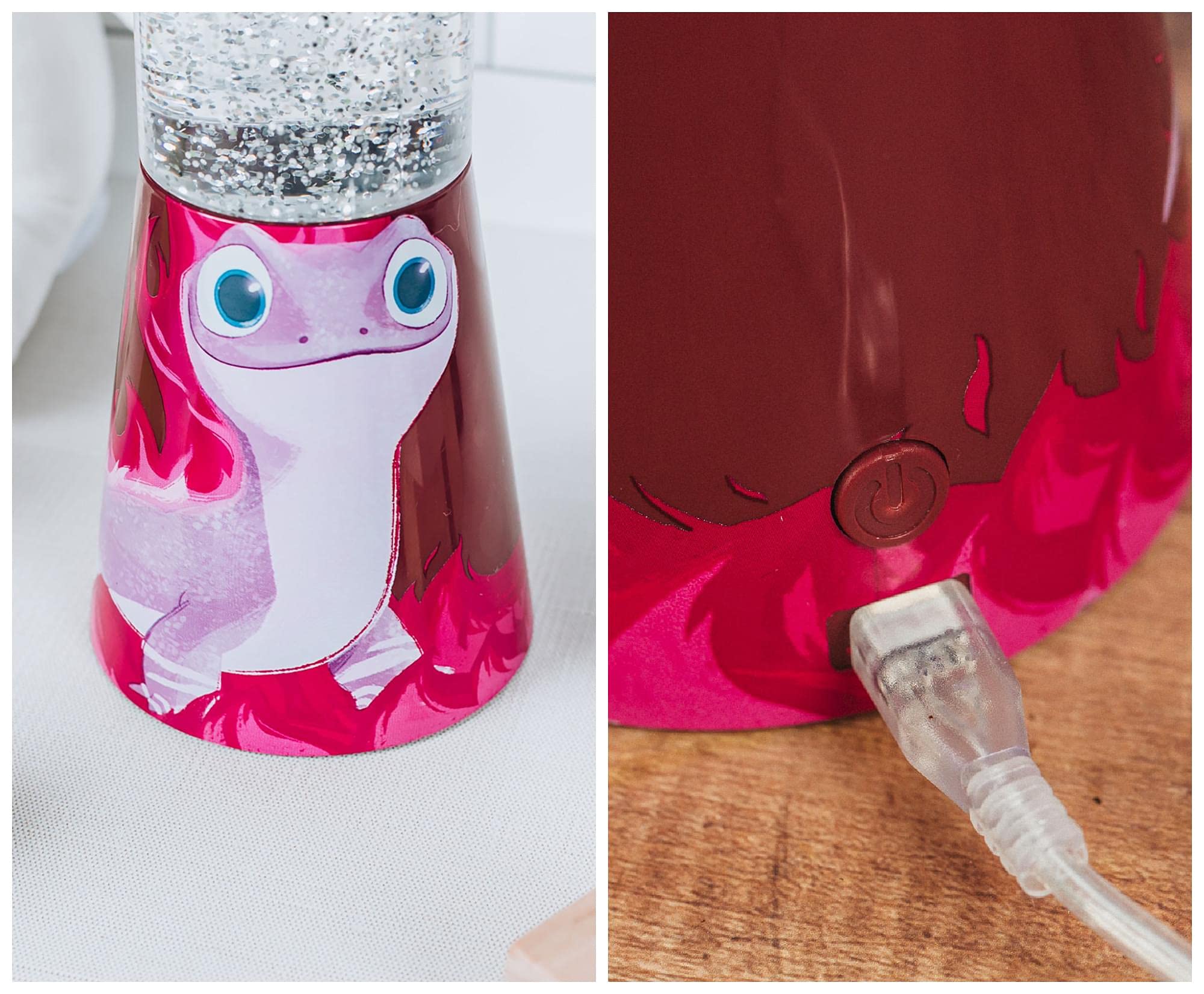 Foto 5 | Lámpara Motion Lamp Disney Frozen 2 Bruni Salamander Con Purpurina Led - Venta Internacional.