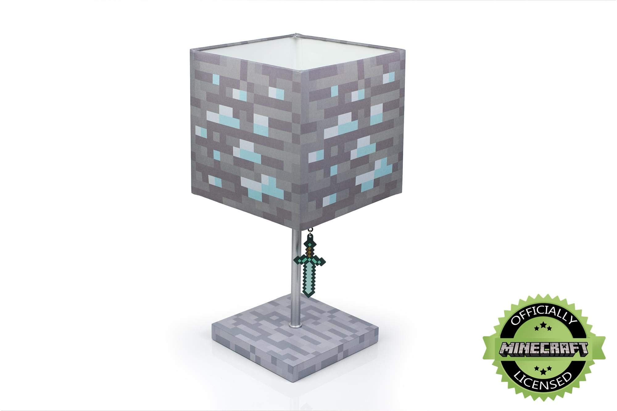 Foto 4 | Lámpara De Escritorio Minecraft Diamond Ore Block Led Con Diamond Sword - Venta Internacional.
