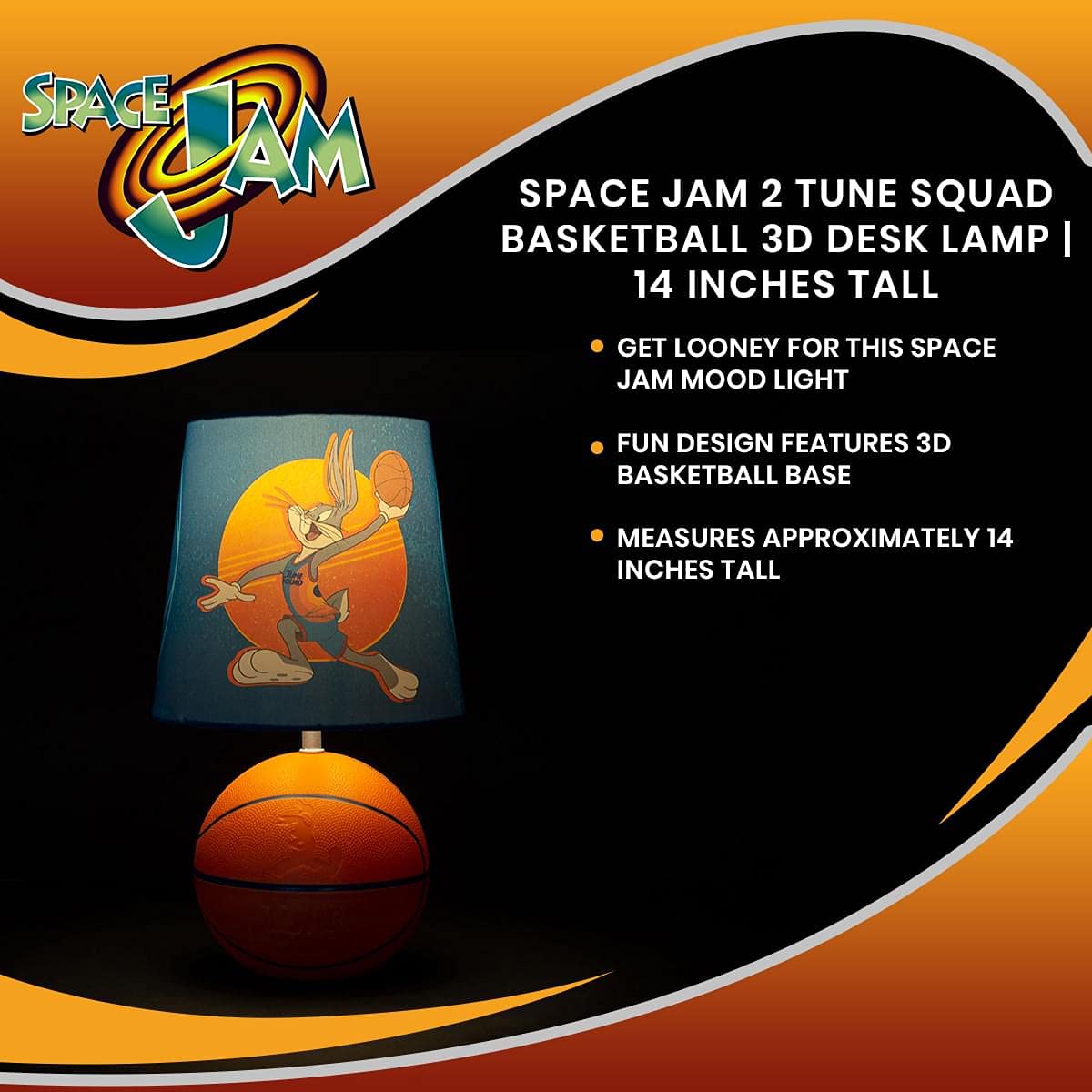 Foto 8 pulgar | Lámpara De Escritorio Disney Space Jam 2 A New Legacy Tune Squad 36 Cm - Venta Internacional.