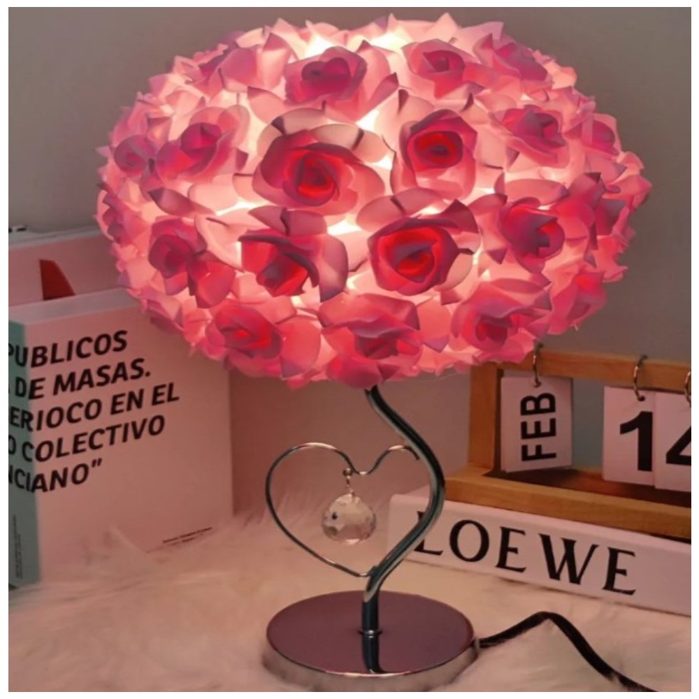 Foto 3 pulgar | Lampara De Mesa De Rosas Con Corazón