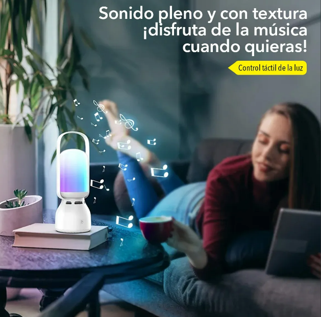Foto 4 pulgar | Lámpara De Escritorio Xtellar Led Recargable Con Altavoz Bluetooth Y Luces Rgb Multicolores