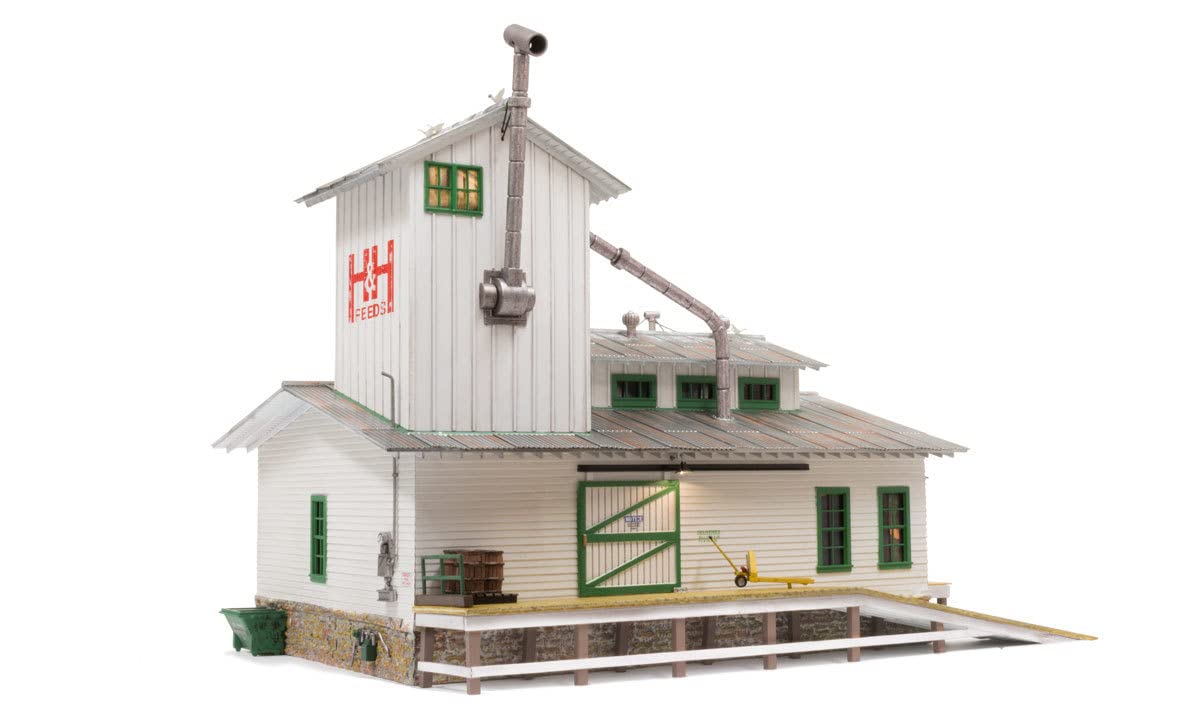 Foto 3 | Fábrica De Piensos H&h De Building Woodland Scenics Con Luces Led En El Indicador - Venta Internacional.