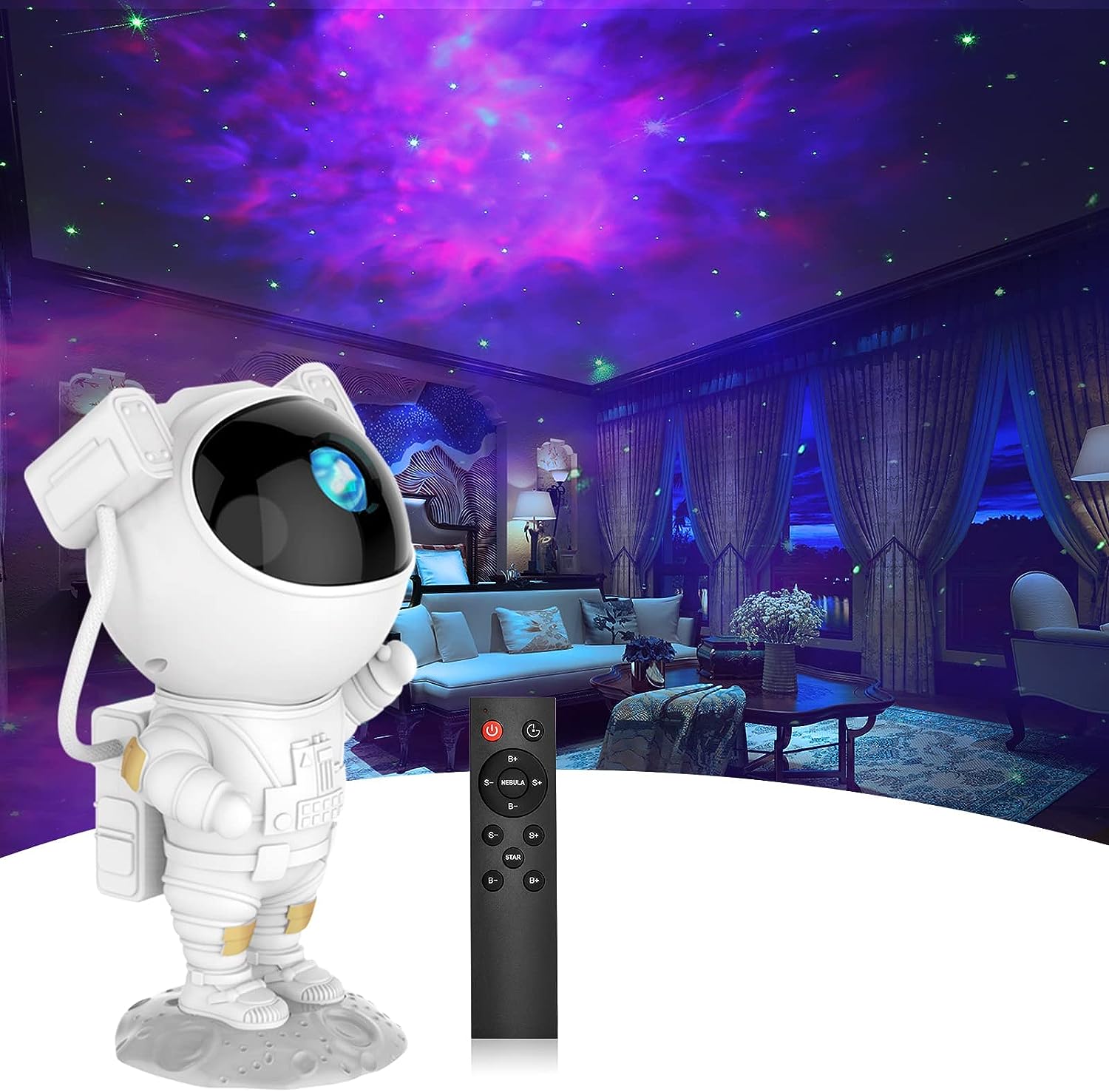 Venta Internacional - Proyector de Estrellas Jieyou Astronaut Space Buddy Con Mando A Distancia