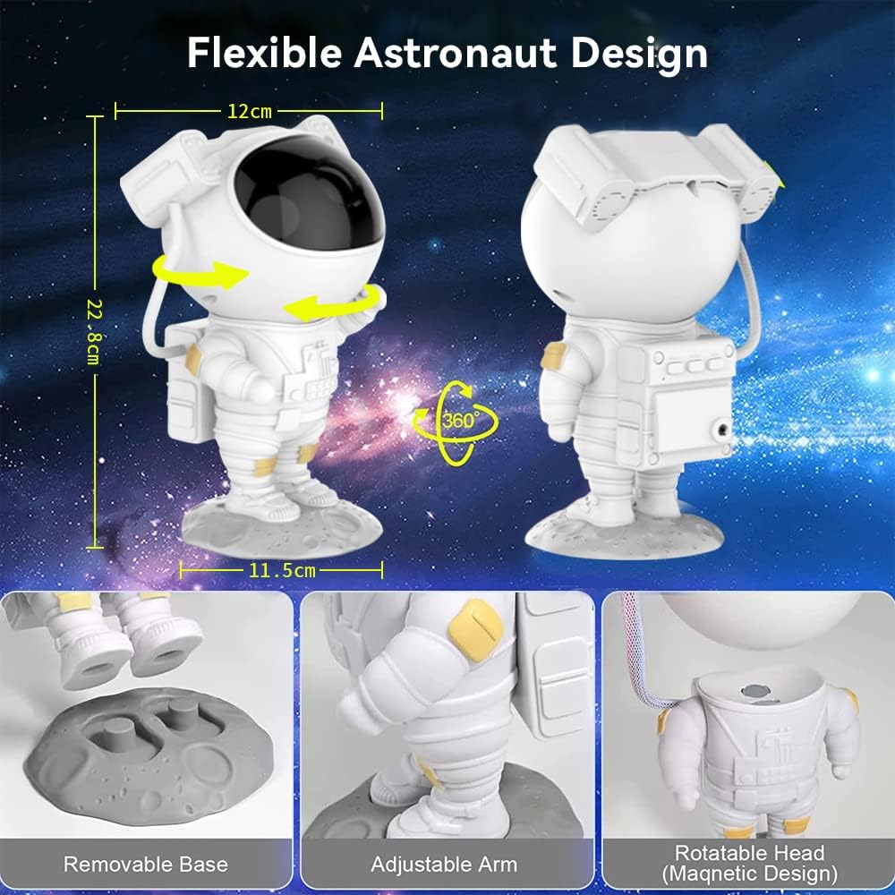 Foto 6 pulgar | Venta Internacional - Proyector De Estrellas Galaxy Night Light Astronaut Jieyou